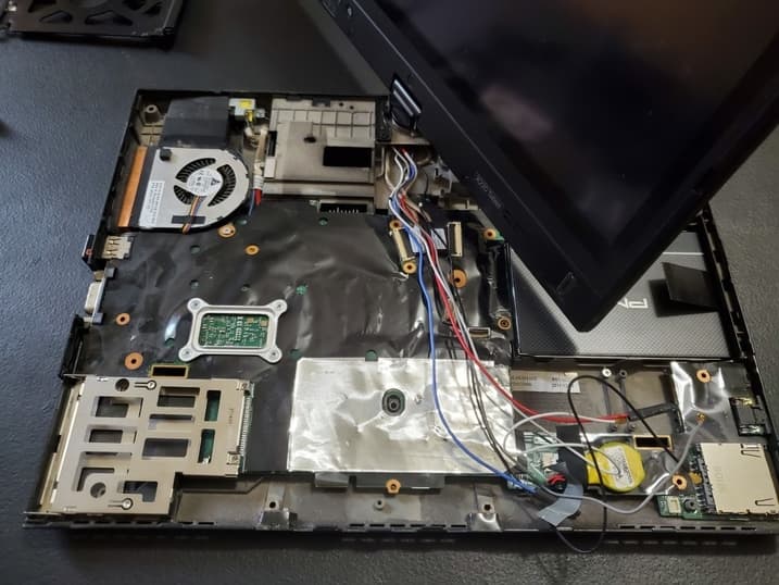 Laptop with plastic shield removed
